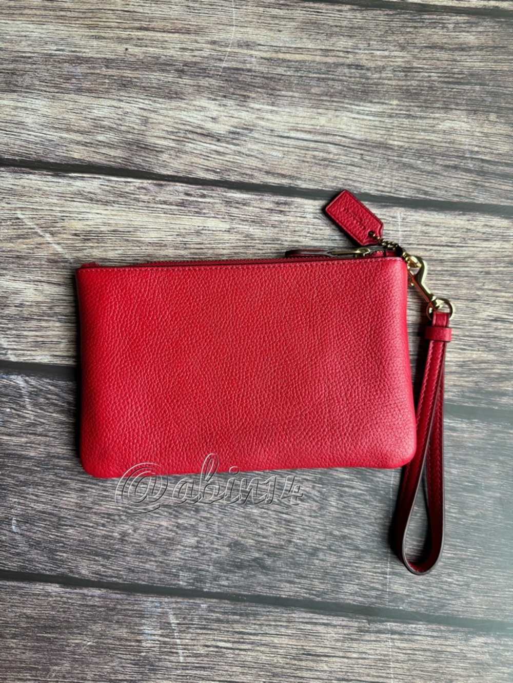 NWT Coach Red Leather Wristlet Clutch - Picture 3 of 3